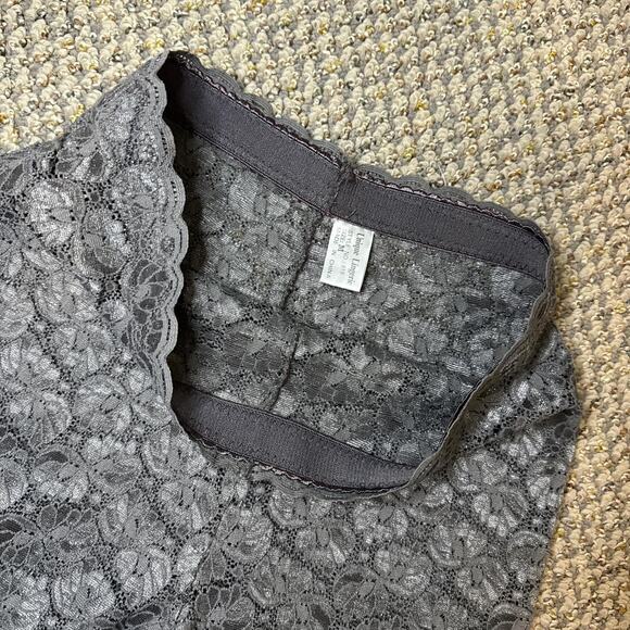 Cute vintage lingerie gray lace lace bloomer mini shorts - Picture 3 of 6